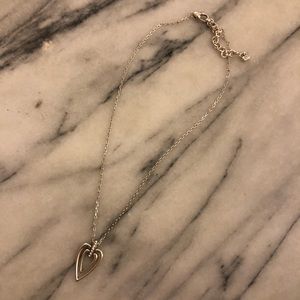 Silver heart diamond necklace